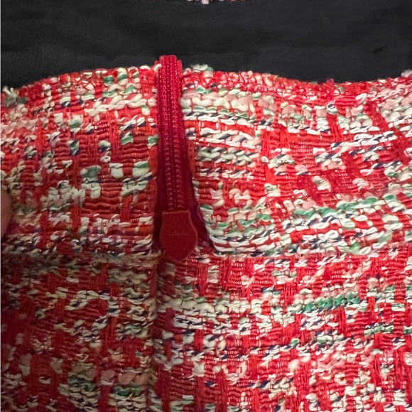 Zara Red and White Tweed Skirt - Picture 5 of 6